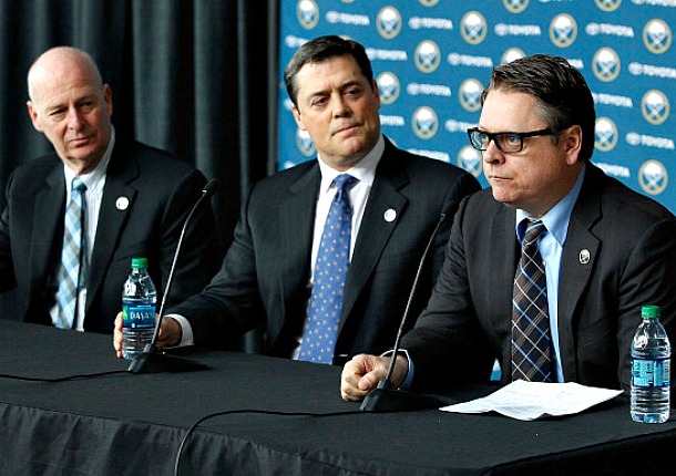 Craig Patrick, Pat LaFontaine and Tim Murray of the Buffalo Sabres