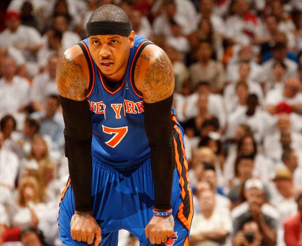 Dirk Nowitzki made a public pitch to Carmelo Anthony on Sunday. (Issac Baldizon/NBAE via Getty Images)