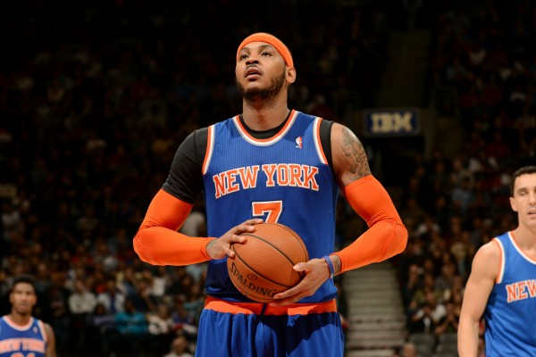 The most Carmelo Anthony could make if he leaves the Knicks is $95.8 million over four years. (Ron Turenne/Getty Images)