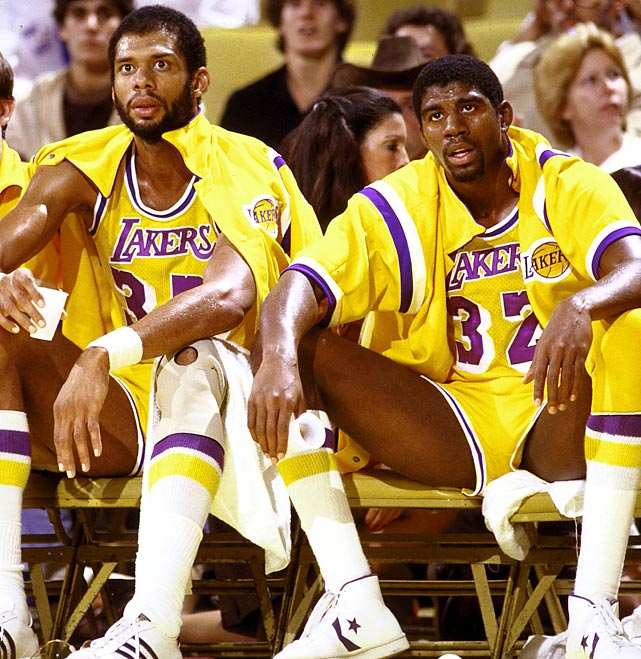 Kareem with Magic Johnson in 1981