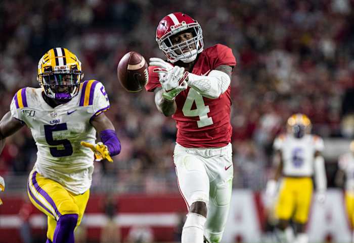 Jerry Jeudy drops a touchdown pass against LSU