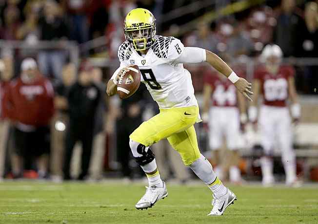 Can dynamic quarterback Marcus Mariota (8) and Oregon make a run at a College Football Playoff berth?