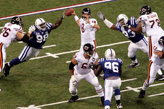 Mathis (98) and Dwight Freeney (93) formed the most productive pass-rush tandem in NFL history. (AJ Mast/AP)