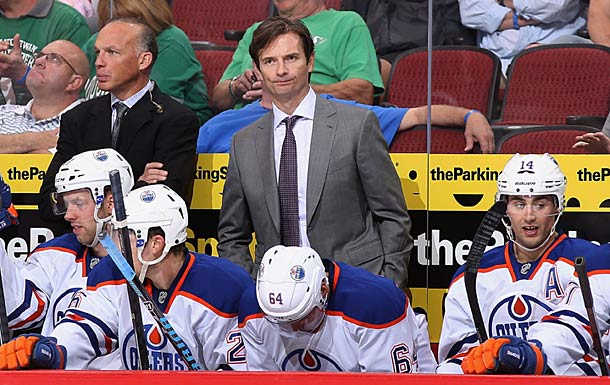 Coach Dallas Eakins and his disappointing Edmonton Oilers