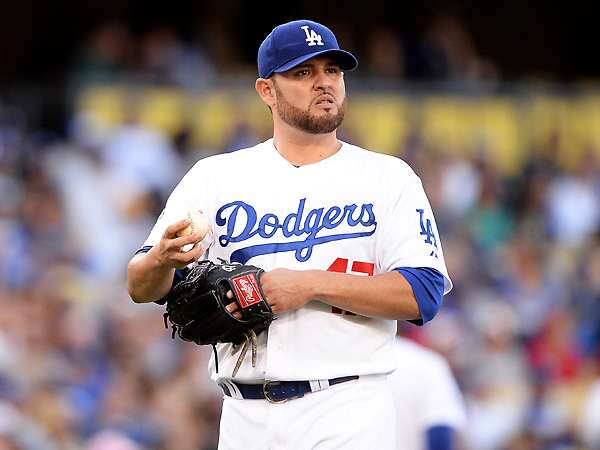Ricky Nolasco pitched well for the Dodgers after being acquired from the Marlins midseason. (Harry How/Getty Images)