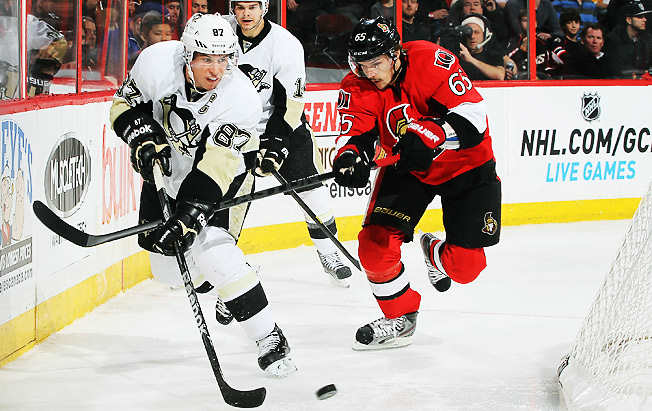 Sidney Crosby and Pittsburgh will try to exploit the defensive shortcomings of Ottawa's Erik Karlsson.
