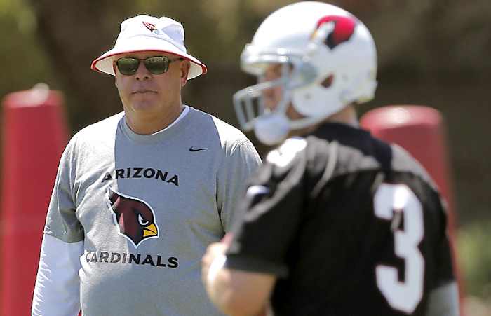 Bruce Arians brought in Carson Palmer in part because Palmer's big arm matches Arians' penchant for going deep.