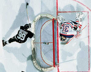 Wayne Gretzky in his "office."