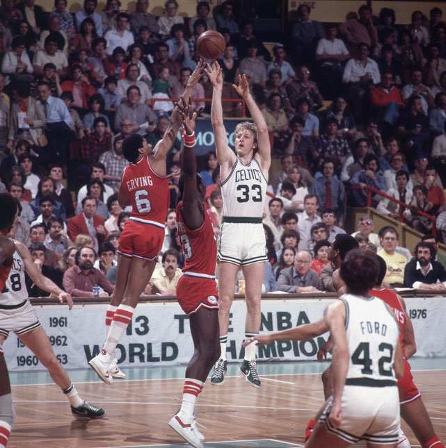 Larry Bird, Julius Erving and Darryl Dawkins