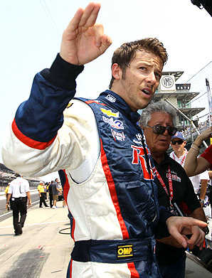 Marco Andretti, with grandfather Mario Andretti (right), was the third-fastest driver in Friday's final "Carb Day" practice before the Indy 500.