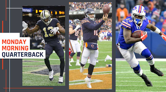 Michael Thomas, Mitchell Trubisky, Frank Gore