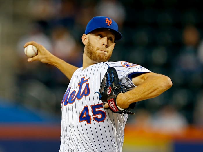 Sep 10, 2019; New York City, NY, USA; New York Mets starting pitcher Zack Wheeler (45) pitches in the first inning against the Arizona Diamondbacks at Citi Field. Mandatory Credit: Noah K. Murray-USA TODAY Sports