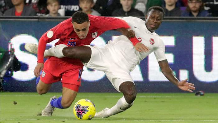 USA's Sergino Dest vs. Canada