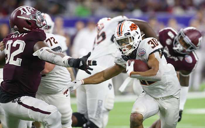 Chuba Hubbard went over the 2,000-yard mark in the second quarter and finished the season with 2,094-yards rushing.
