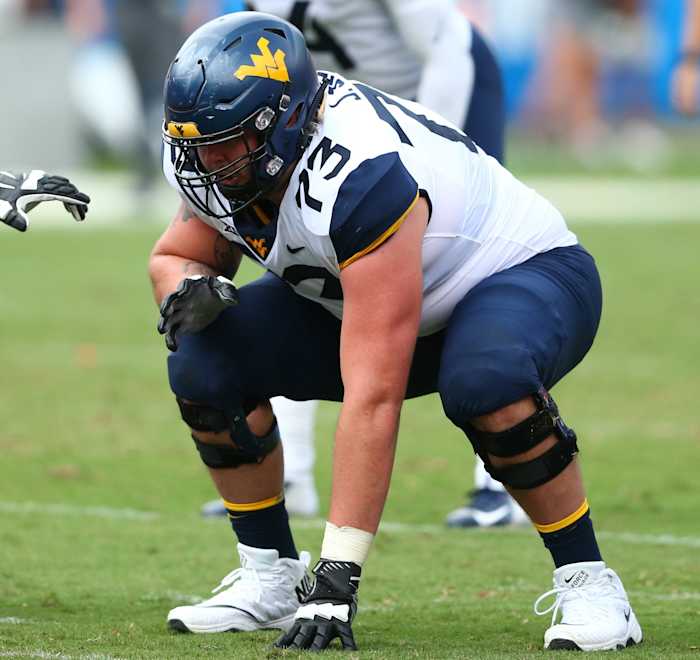 Josh Sills was a two-year starter for the Mountaineers before the shoulder injury. 