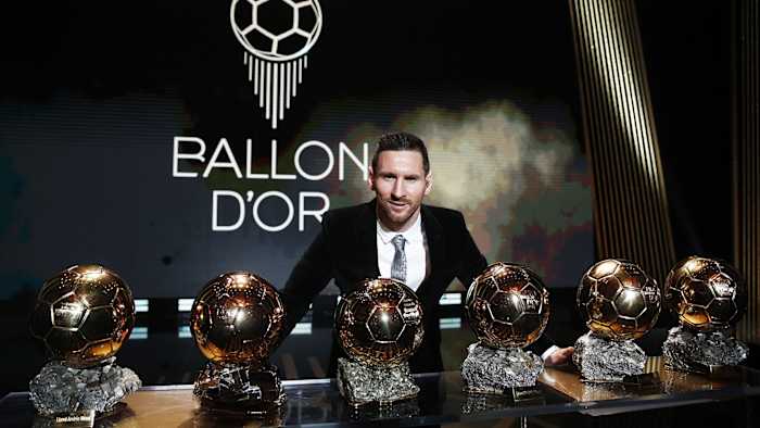 Lionel Messi wins six Ballon d'Or trophies