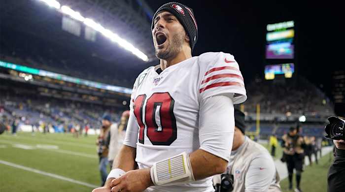 Jimmy Garoppolo 49ers Vikings Watch Post