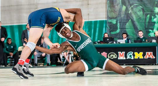 Michigan State wrestling (PHOTO:  MSU SID)