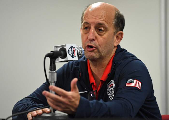 Van Gundy while coaching Team USA, still with bags under his eyes.