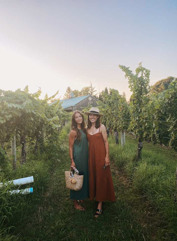 Michelle Tumolo (right) and fiancé Lara Bennett (left) at the Cape May Winery in New Jersey. 