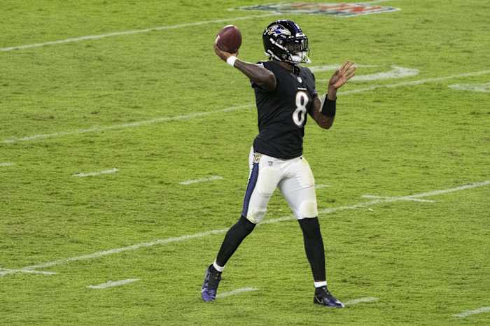 Lamar Jackson MNF KC © Tommy Gilligan-USA TODAY Sports