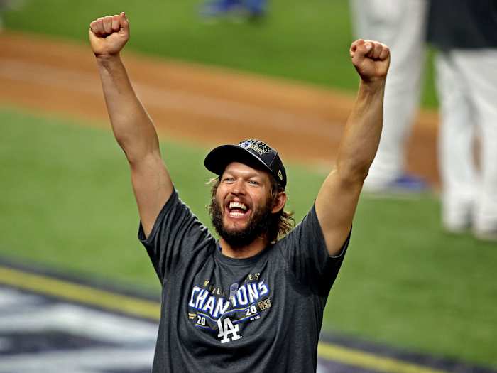 Clayton Kershaw celebrates