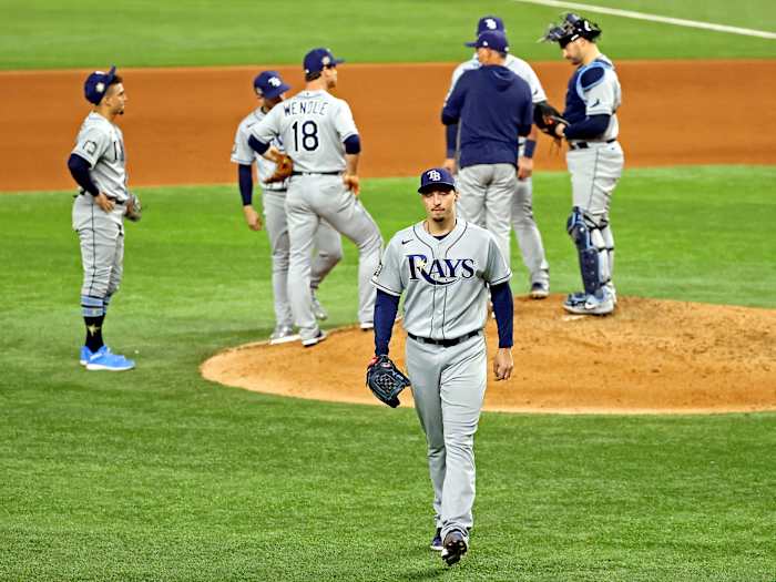 Blake Snell leaving mound
