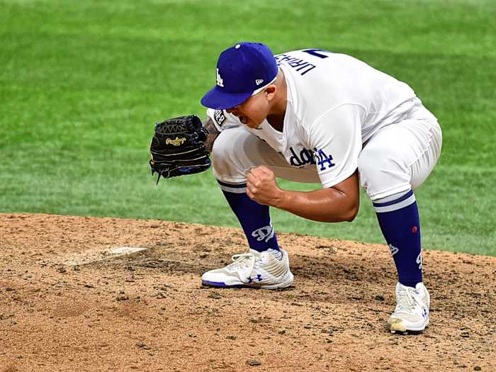 Julio Urias on the mound