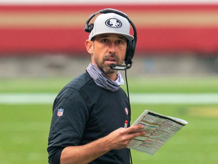 San Francisco 49ers head coach Kyle Shanahan during the fourth quarter against the Arizona Cardinals at Levi's Stadium.