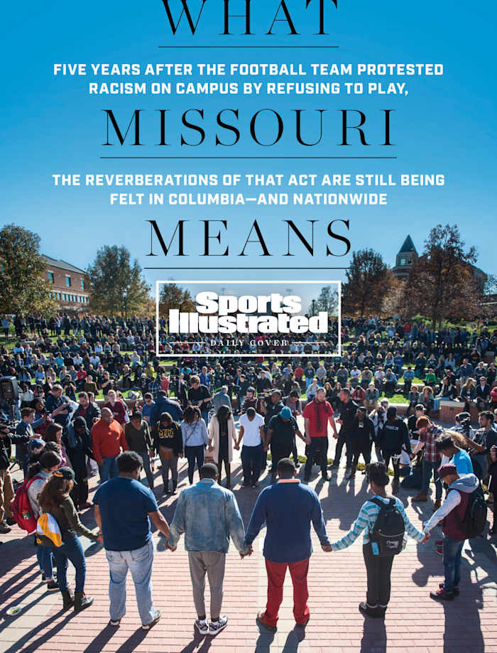 As football players refused to take the field, protesters filled Missouri’s quad in 2015.