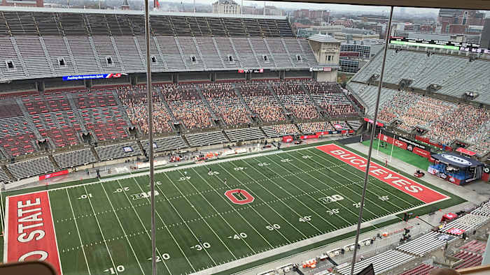 My view from the press box at Ohio Stadium for Indiana-Ohio State.