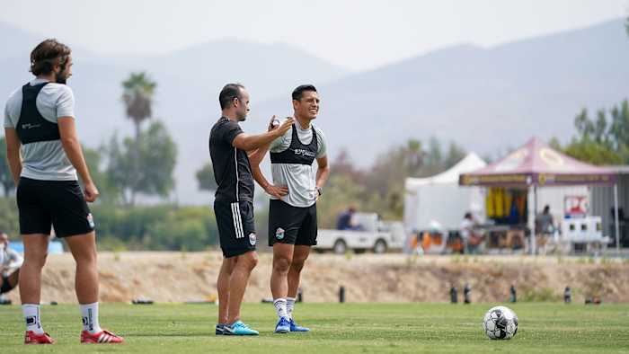 Landon Donovan and Rubio Rubin at San Diego Loyal training