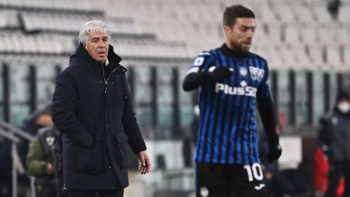 Atalanta captain Papu Gomez and manager Gian Piero Gasperini