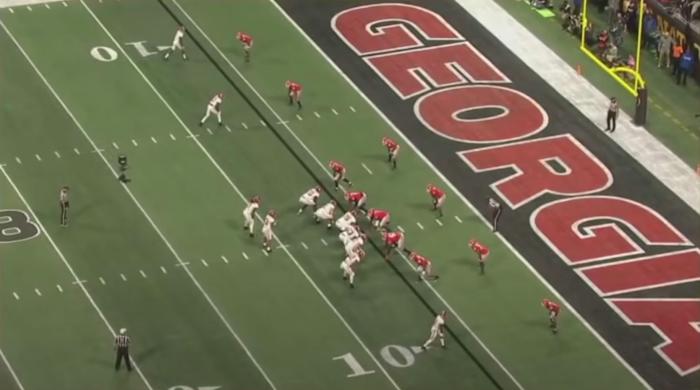 Pre-snap diagram of Alabama touchdown against Georgia in national title game