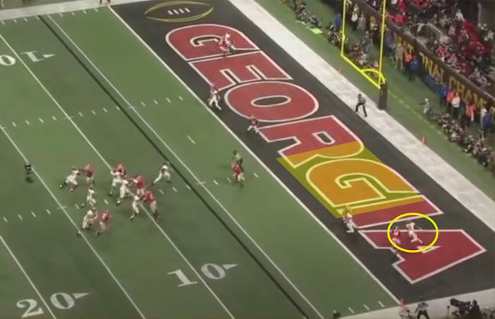 Diagram of Alabama touchdown against Georgia in national title game