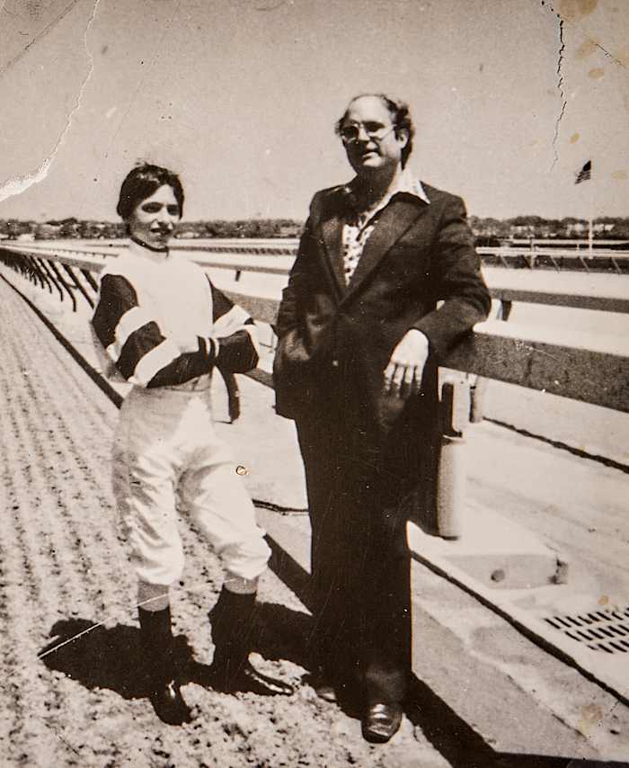 Ax with Cauthen (left), whose book he rode to further literary fame.