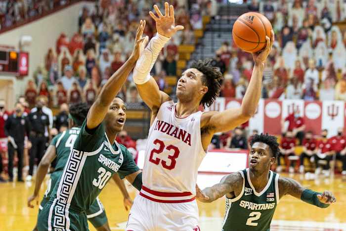 Trayce Jackson-Davis scored a career-high 34 points against Michigan State on Saturday. (USA TODAY Sports)