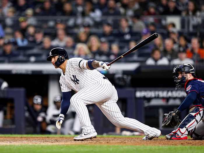 Gleyber Torres swings away