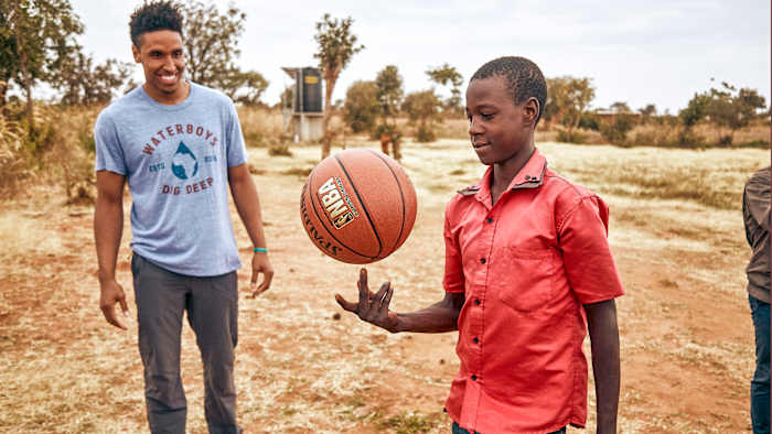 Brogdon, who first visited Africa when he went to Ghana as a preteen, returned in 2018 as part of his work to help build drinking wells.