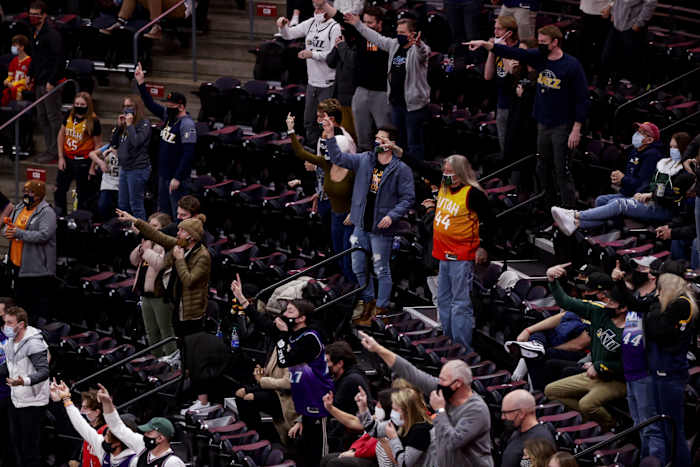 Utah Jazz fans during a game against the Phoenix Suns