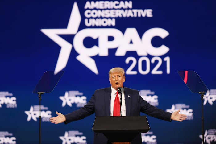 In a Feb. 28 speech at CPAC, Trump railed against trans participation in women's sports.
