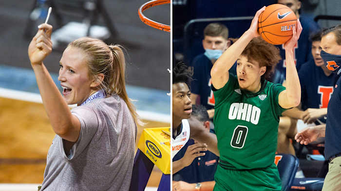 South Dakota's Hannah Sjerven and Ohio's Jason Preston