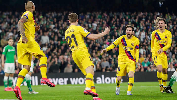 Lionel Messi assists on three goals vs Real Betis