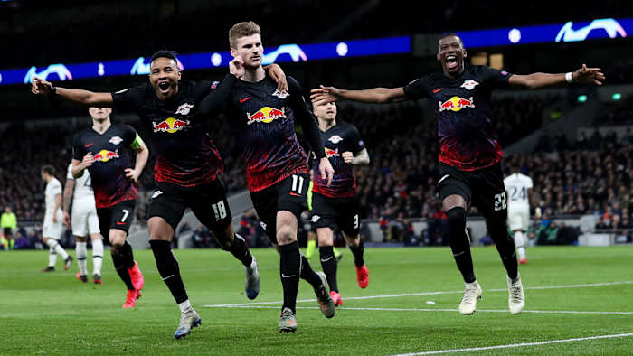 Timo Werner scores vs. Tottenham in Champions League