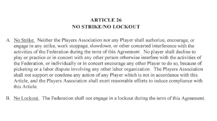 The USWNT's CBA revealed that the players cannot strike.