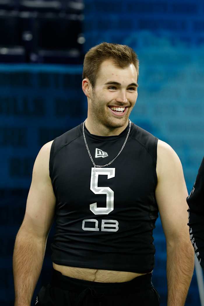 QB, Jake Fromm was his usual smiling self.