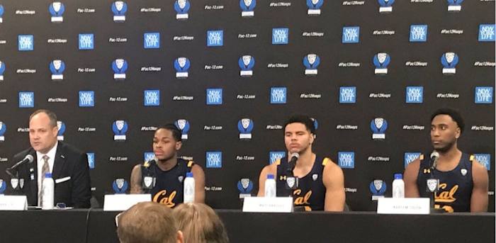 Coach Mark Fox and players meet the press