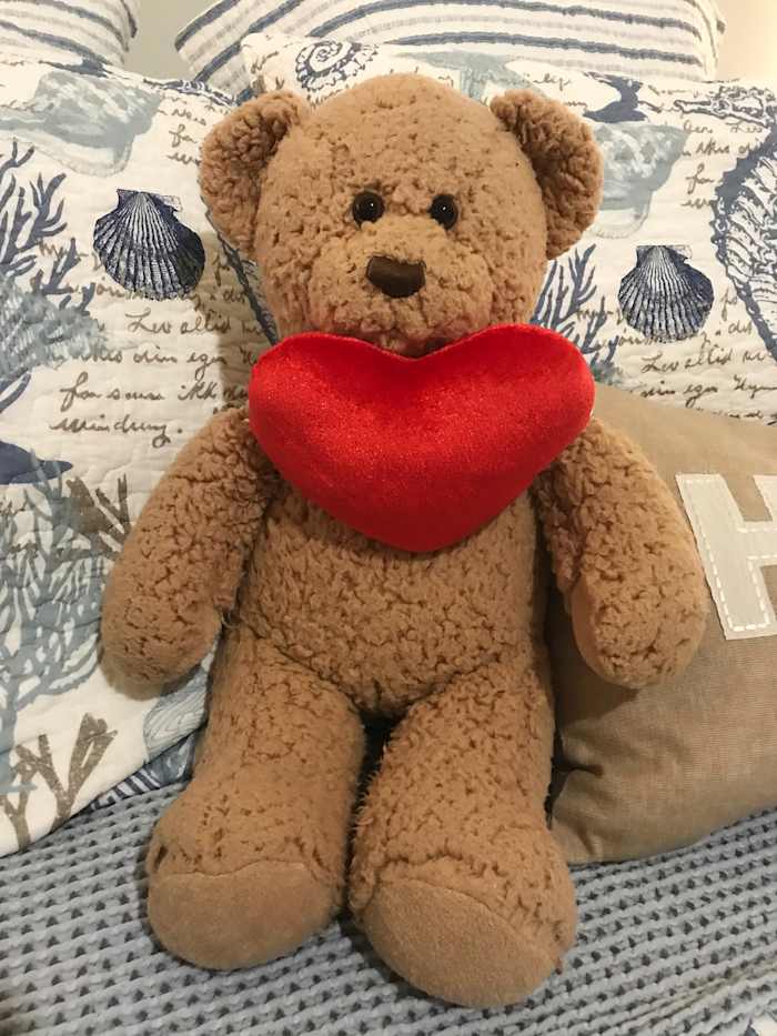 Inside Donna Kent's bear: a recording of her son's heartbeat, which lives on with Moynihan.