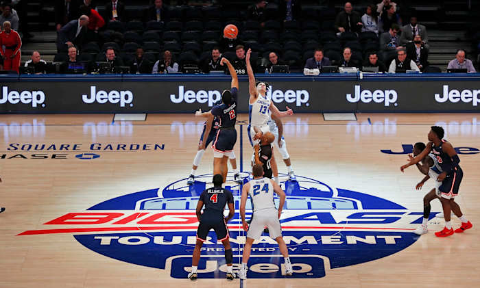 Tip off for St. John's vs. Creighton Bluejays Big East tournament game at Madison Square Garden.