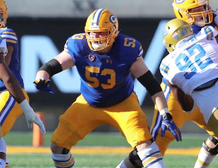 Center Michael Saffell looking good in a throwback Cal uniform